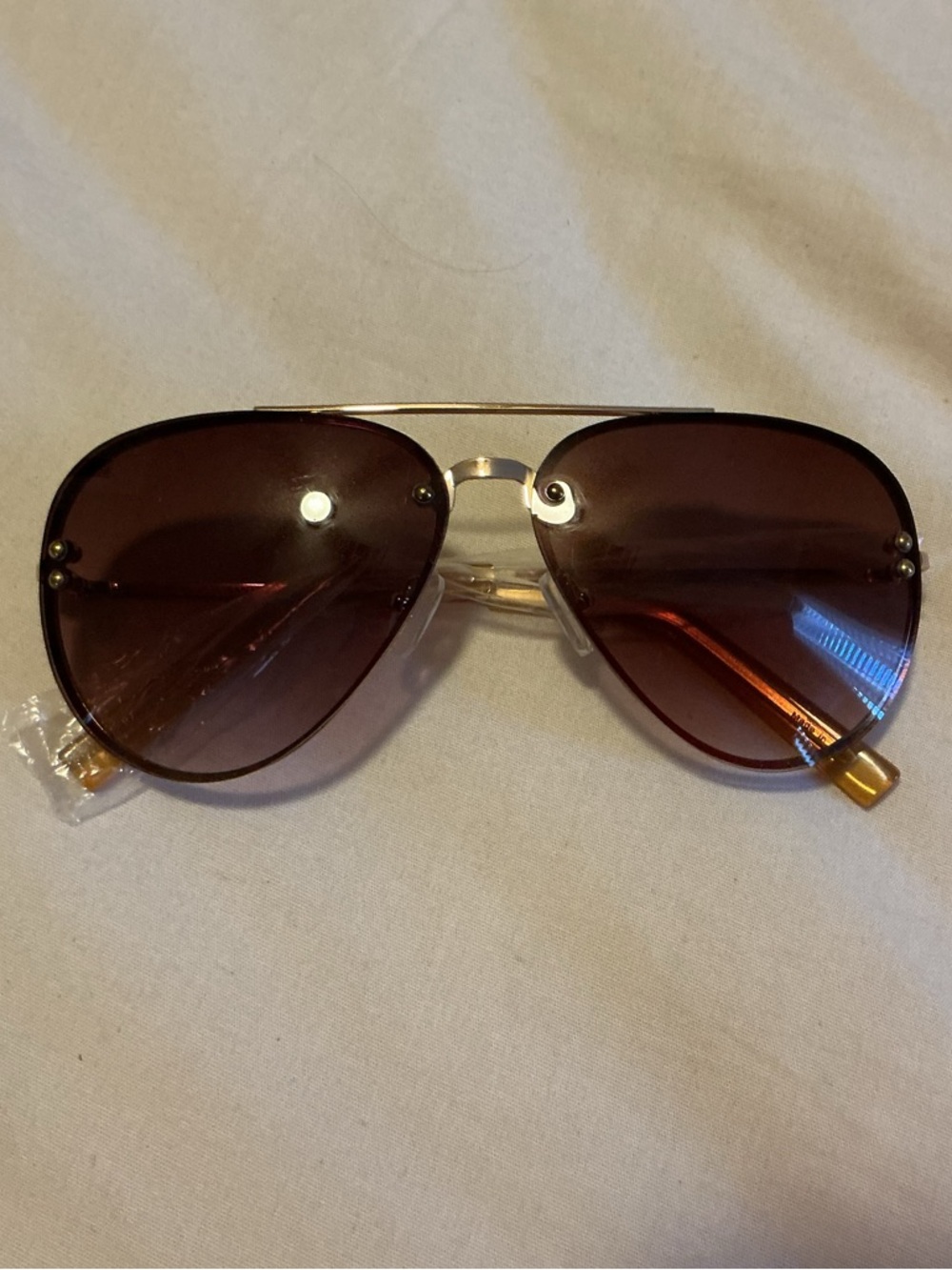 Banana Republic Aviator Sunglasses Brown Gradient Lenses Gold Frame